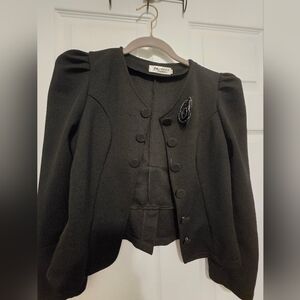 Women Short Jacket Open Front Blazer Black colored